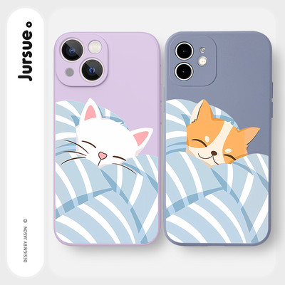 Ốp lưng JURSUE mềm hoạt hình cặp đôi dễ thương đẹp Cho iPhone 17 16 15 14 13 12 11 Pro Max SE 2020 X XR XS ip 8 7 Plus kute Y3273