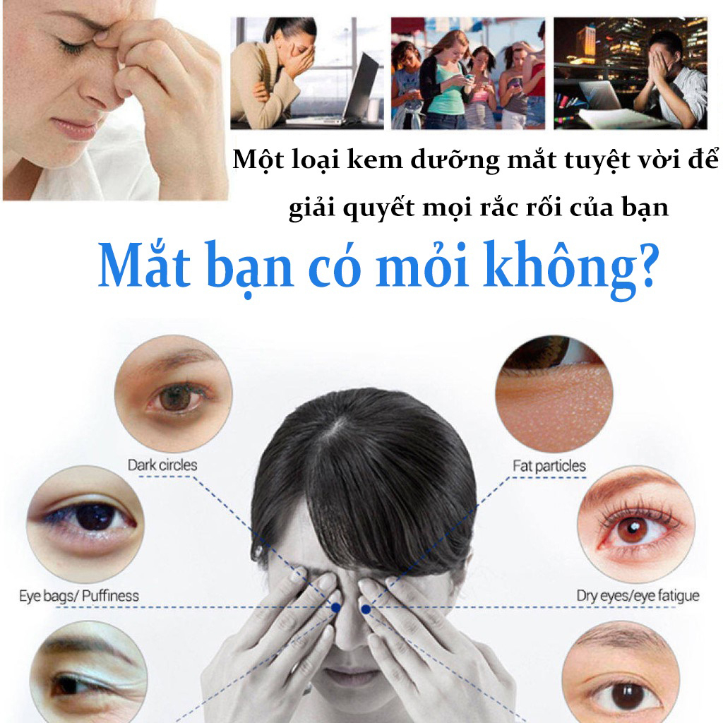 Kem Dưỡng Da Vùng Mắt Loại Bỏ Mụn Trứng Cá Giảm Nếp Nhăn Quầng Thâm Dưỡng Ẩm 20g