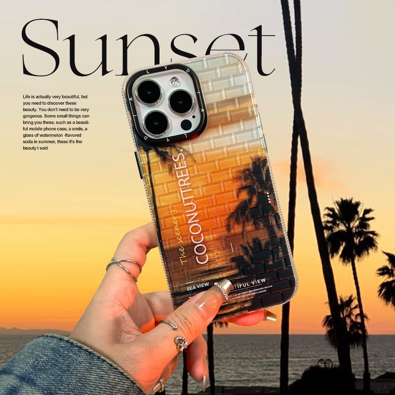 Ốp Điện Thoại Acrylic Cứng / Mặt Trời / Cây Cối Cho compatible for iPhone 11 12 13 14 pro max