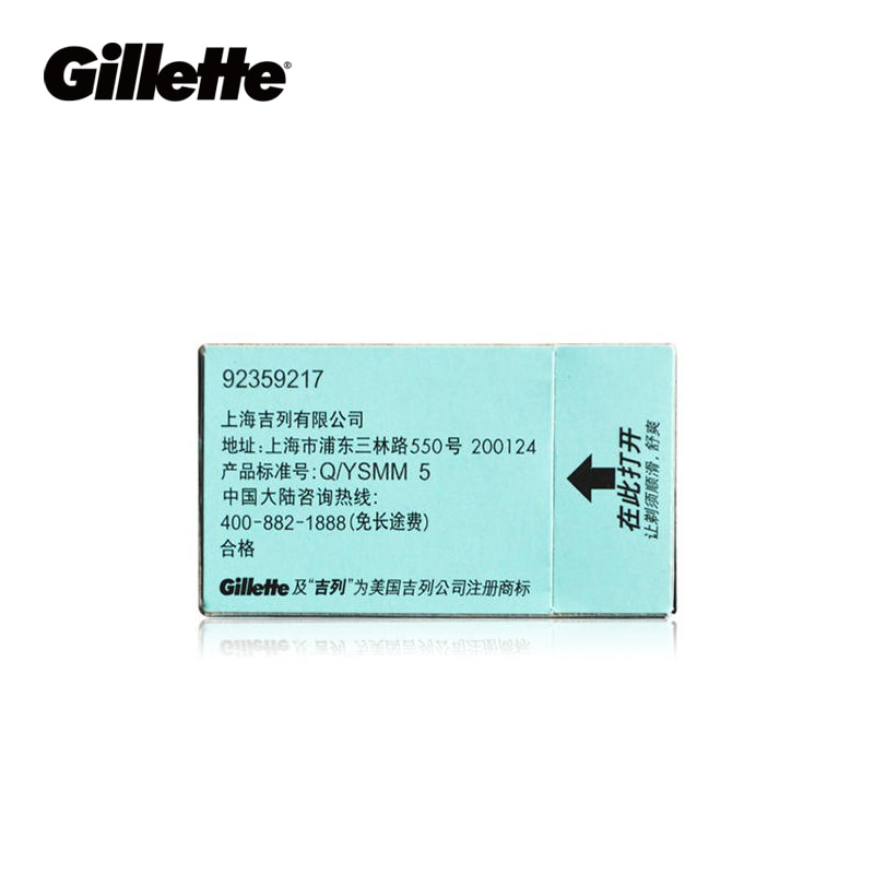 GILLETTE Set 5 Lưỡi Dao Cạo Râu Màu Xanh Dương Bằng Thép Không Gỉ Cho Nam