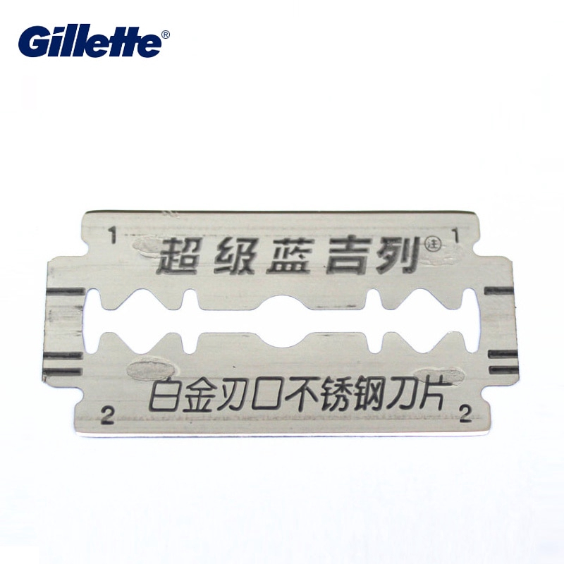 GILLETTE Set 5 Lưỡi Dao Cạo Râu Màu Xanh Dương Bằng Thép Không Gỉ Cho Nam