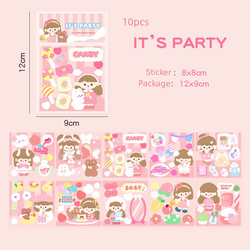 Bộ sticker Dán Trang Trí Cốc Nước Họa Tiết Hoạt Hình Dễ Thương