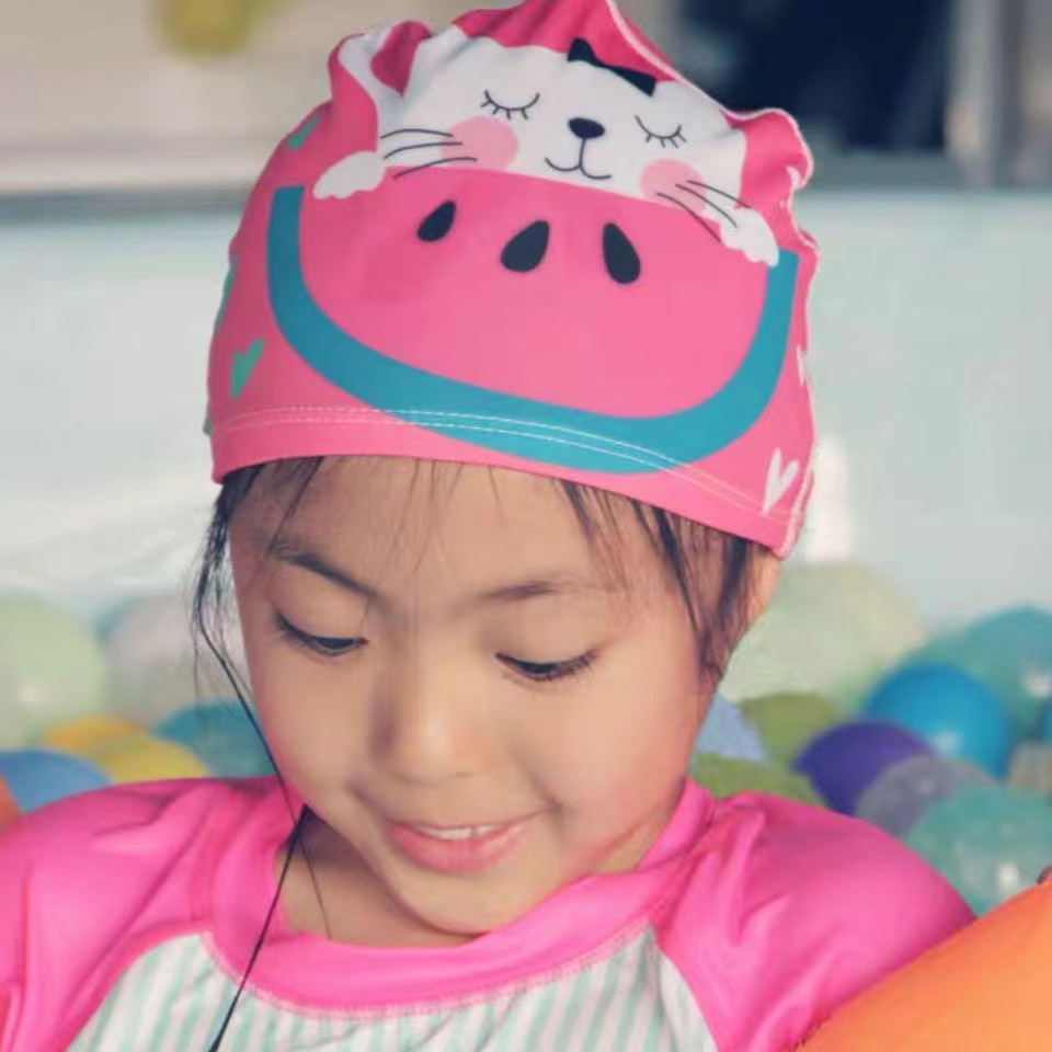 Mũ Bơi Che Tai Nhanh Khô In Hoạt Hình Đáng Yêu Dành Cho Trẻ