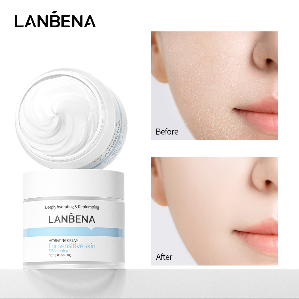 Kem dưỡng da mặt LANBENA chứa vitamin C/hyaluronic acid/hạt nho dưỡng ẩm làm trắng da chống nếp nhăn 50g