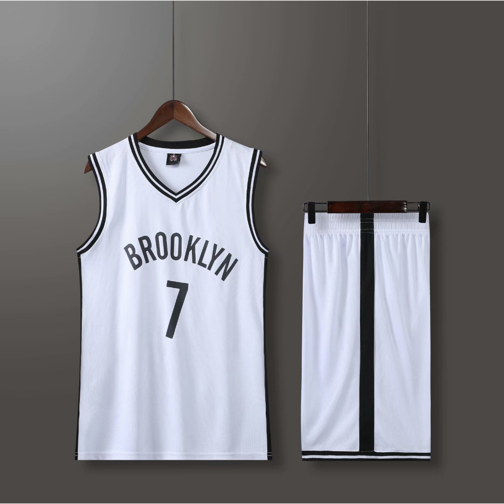 Bộ Đồng Phục Bóng Rổ Brooklyn Số 7 Gồm Áo Jersey + Quần Short Size L-5XL Nhanh Khô Chất Lượng Cao Cho Nam Và Nữ