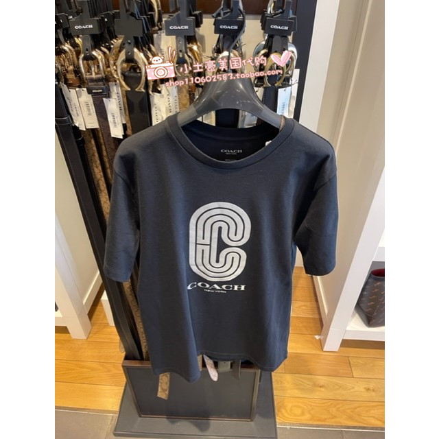 Áo Thun Tay Ngắn In LOGO COACH Kiểu Cổ Điển Cá Tính Cho Nam