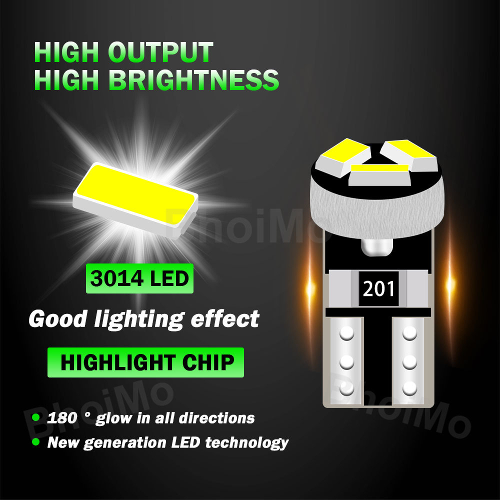Bóng đèn Led T5 W3W 3smd 3014 Led 17 73 74 2721 Dc12V 6000k cho xe hơi / xe máy
