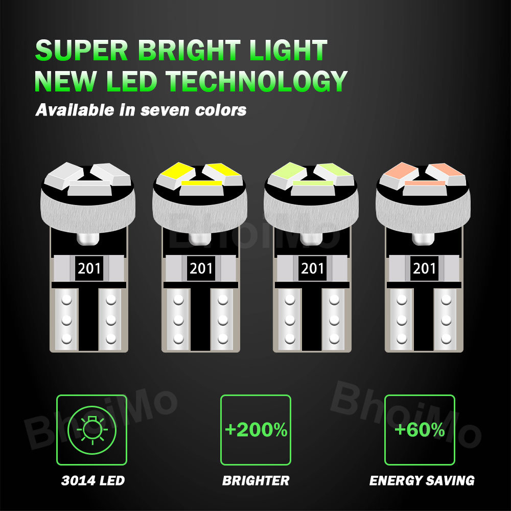 Bóng đèn Led T5 W3W 3smd 3014 Led 17 73 74 2721 Dc12V 6000k cho xe hơi / xe máy