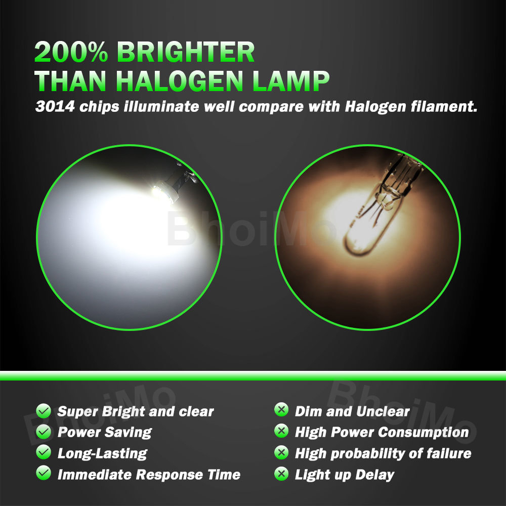 Bóng đèn Led T5 W3W 3smd 3014 Led 17 73 74 2721 Dc12V 6000k cho xe hơi / xe máy