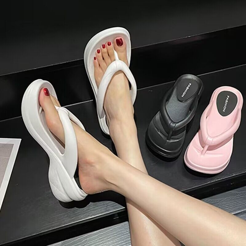 Dép Đế Dày 5cm Chống Trượt Phong Cách Hàn Quốc Cho Nữ