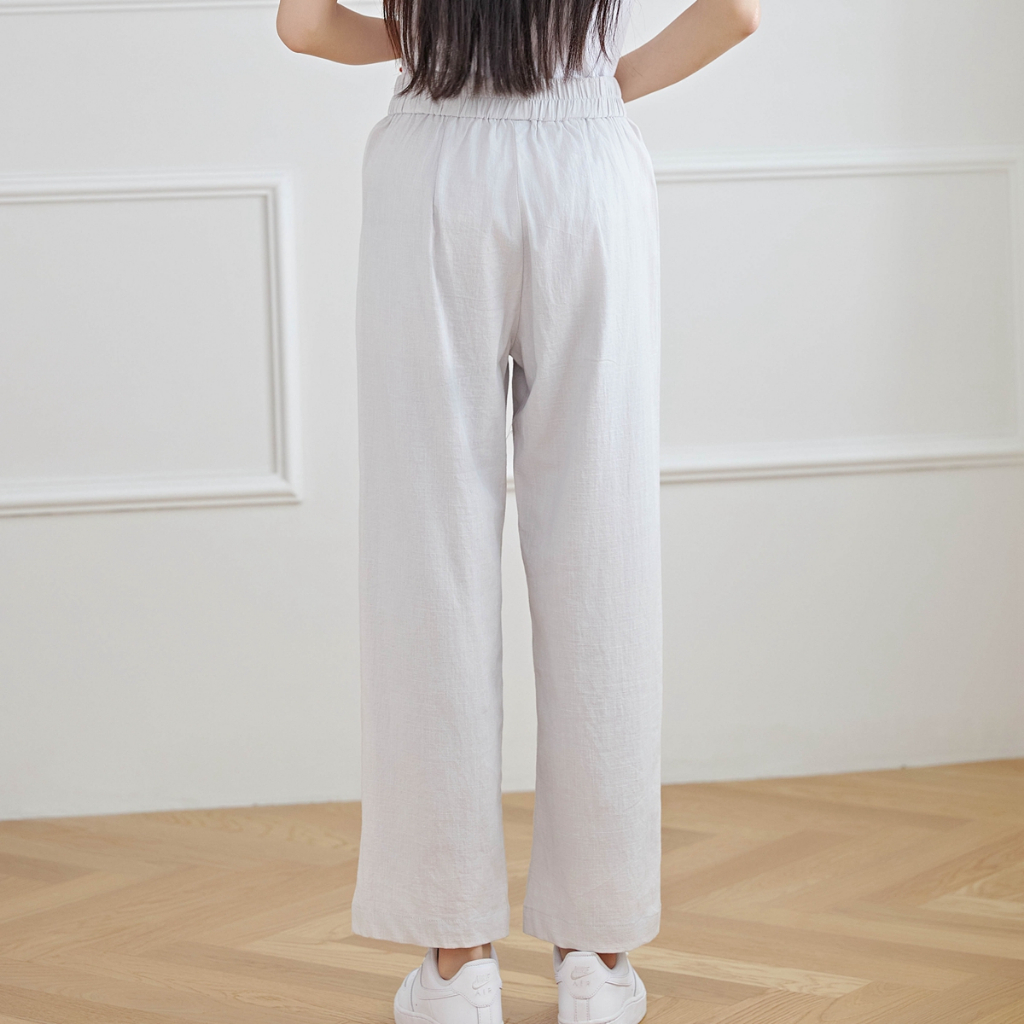 Eyouth 10119 Quần Dài Vải Lanh cotton Lưng Cao Thời Trang Cho Nữ