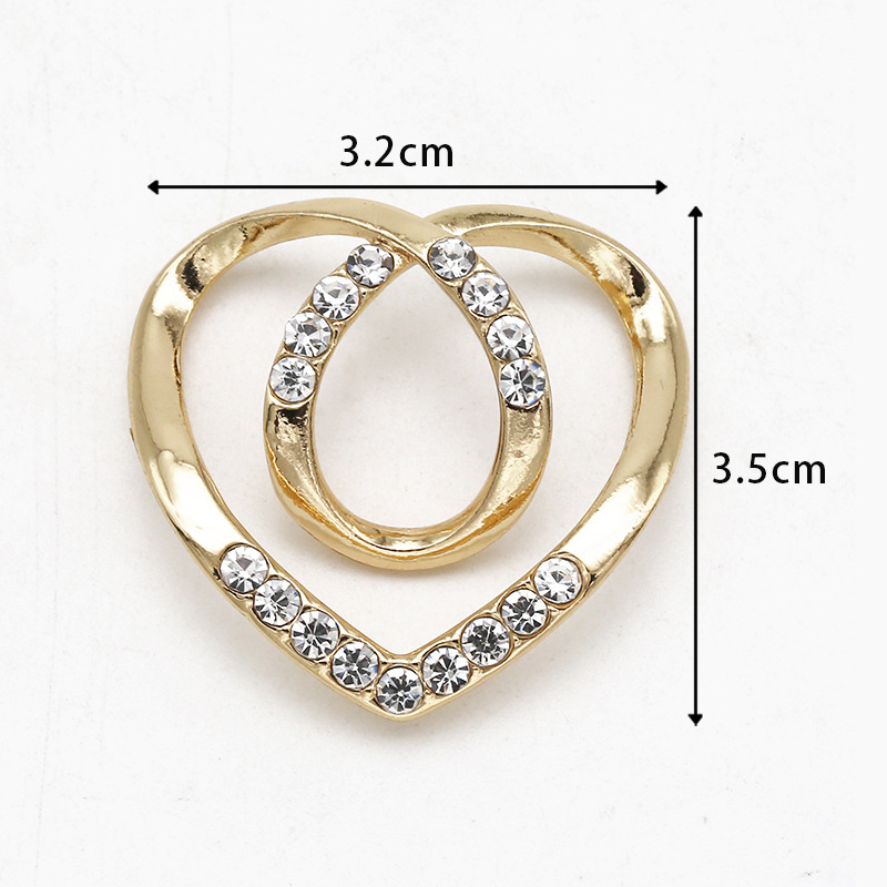 1 Nút Thắt Lưng Hình Tròn / Trái Tim Đính Đá / Ngọc Trai Đa Năng Trang Trí Áo Sơ Mi / Khăn Choàng / Thắ