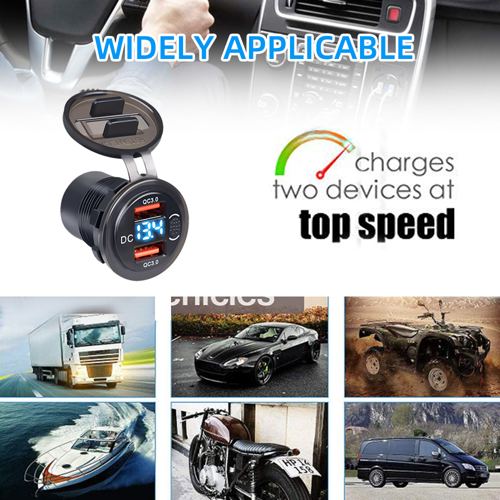 Tẩu Sạc usb 3.0 Có Công Tắc Chống Nước 12v 24v Cho Xe Hơi / Xe Tải / Tàu Thuyền / rv