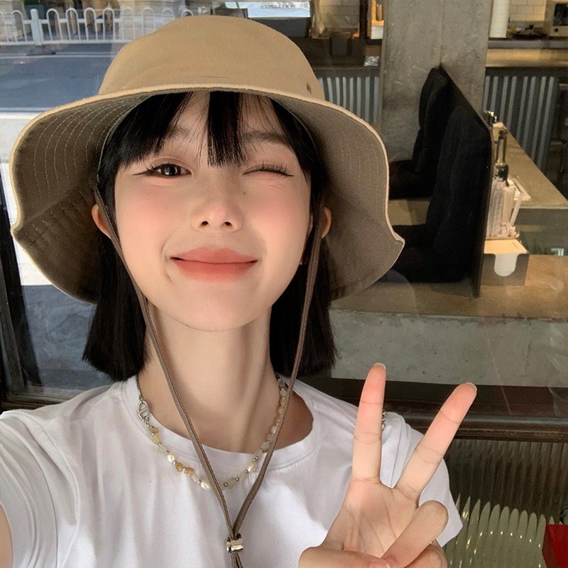 Mũ Cao Bồi Chống Nắng Phối Dây Rút Thời Trang Mùa Hè Dành Cho Nữ