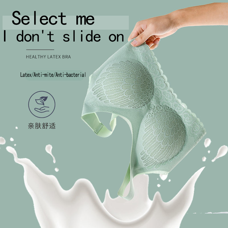 Huoyuan  Áo Ngực Thể Thao Latex Không Đường May Phối Ren Tự Nhiên Rất Thoải Mái