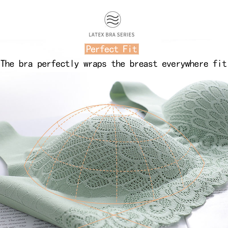 Huoyuan  Áo Ngực Thể Thao Latex Không Đường May Phối Ren Tự Nhiên Rất Thoải Mái