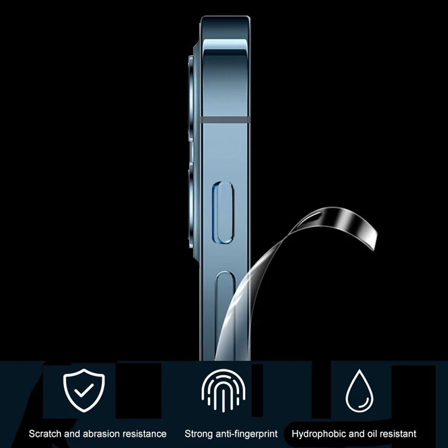 Miếng dán hydrogel mềm Bảo vệ mặt sau+Bảo vệ bên Viền Cho iPhone 14 15 Plus 11 12 13 14 15 Pro Max