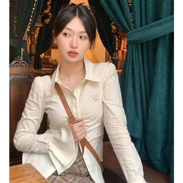 Áo Sơ Mi Nữ Tay Dài Ôm Eo Phong Cách Hàn Quốc Baju Baju Wanita Lengan Panjang Hàng Mới Có Sẵn