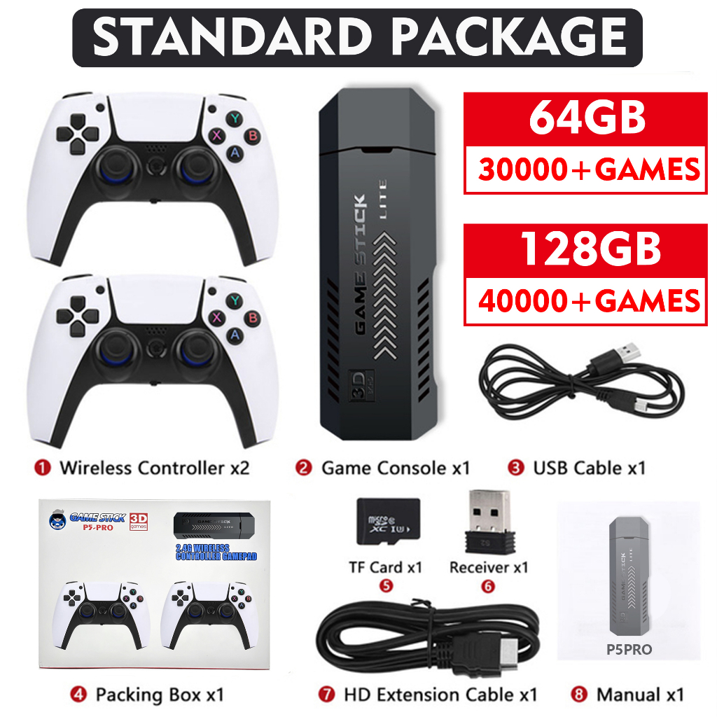 Tay Cầm Chơi Game Không Dây 2023 New 4K HD GT65 GD10 X2PLUS 128GB 2.4G S905X CPU Cho PSP / PS1 / MAME / FC