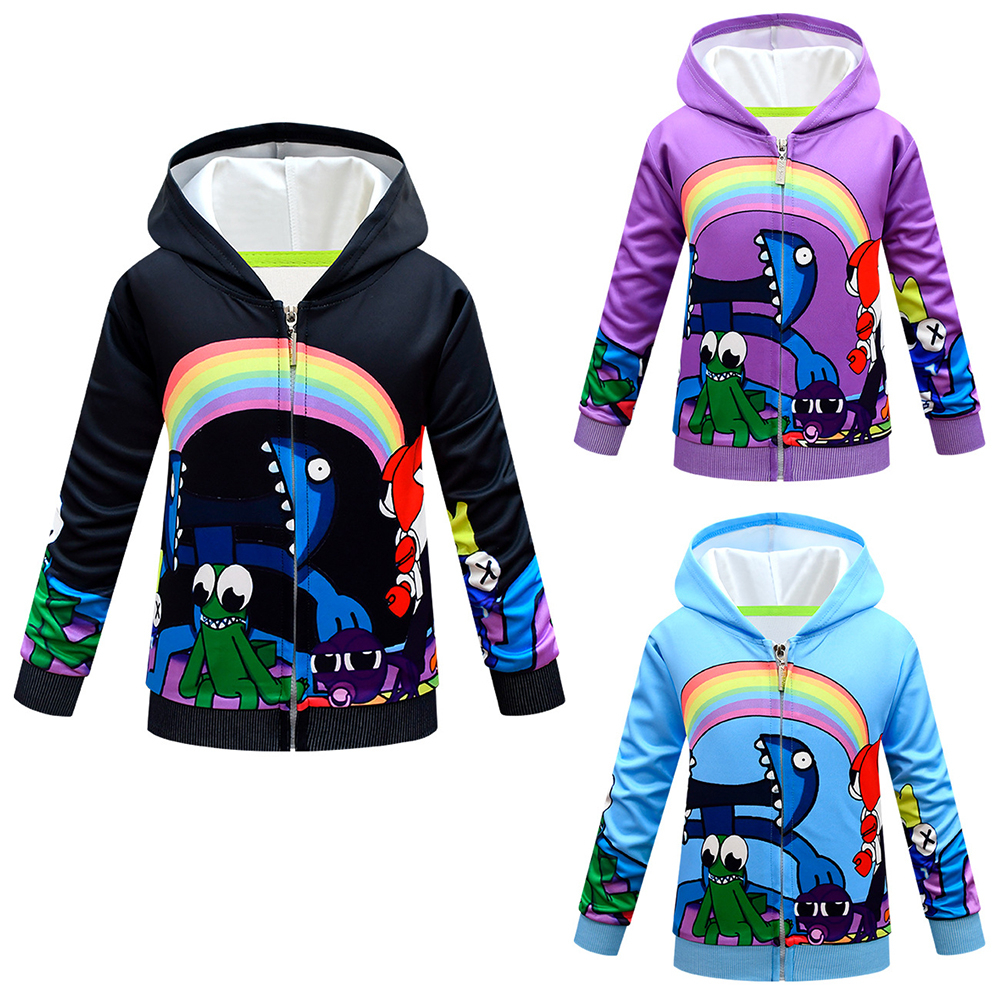 Áo Khoác Hoodie Có Túi In Hình Game Roblox Màu Đen / Tím / Xanh Dương Dành Cho Bé Trai Và Bé Gái