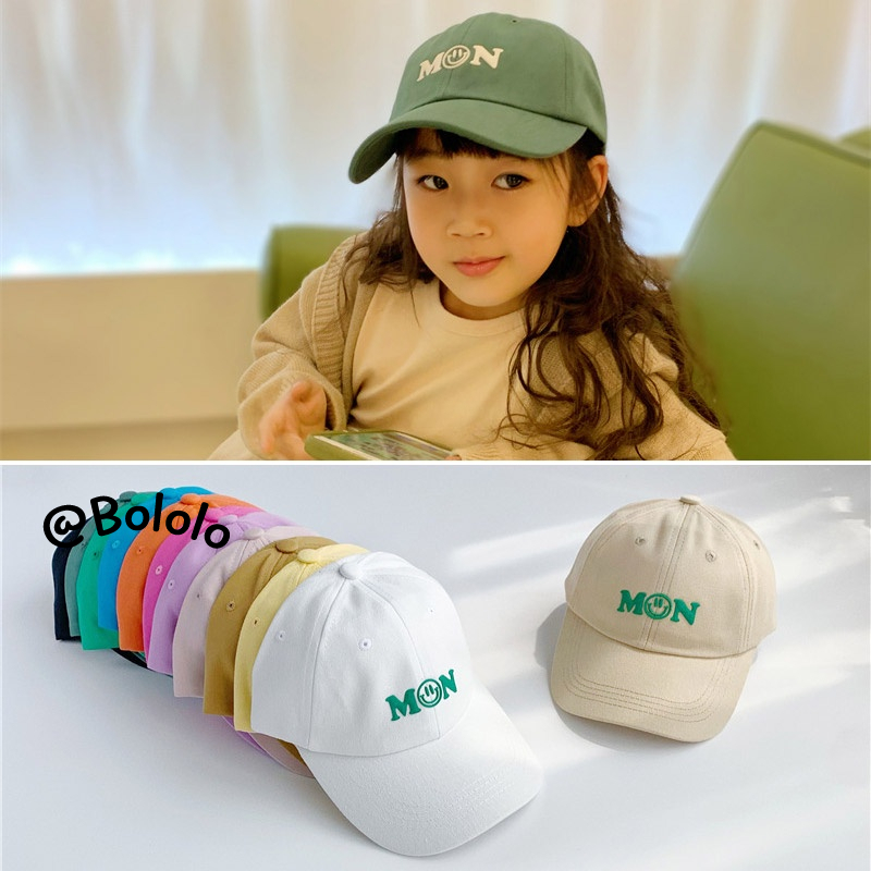 Bololo Mũ Lưỡi Trai Hình Mặt Cười Phong Cách Hàn Quốc Dành Cho Bé Trai Và Bé Gái