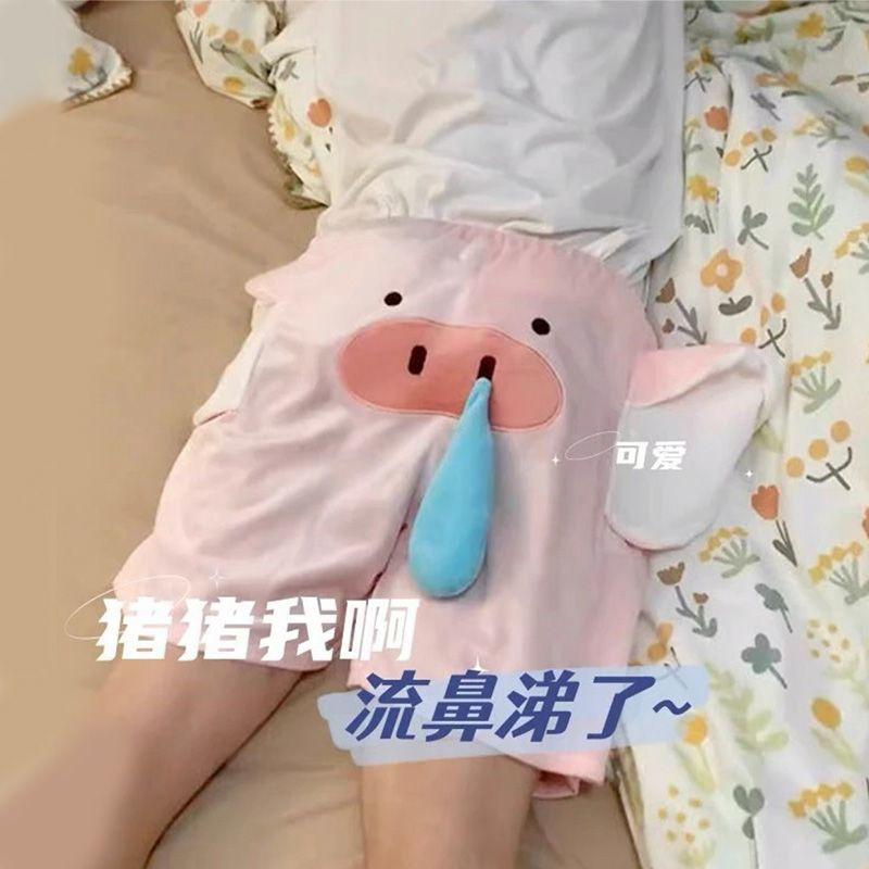 Quần Short Ngủ In Hình Chú Voi Dumbo Dễ Thương Cho Cặp Đôi