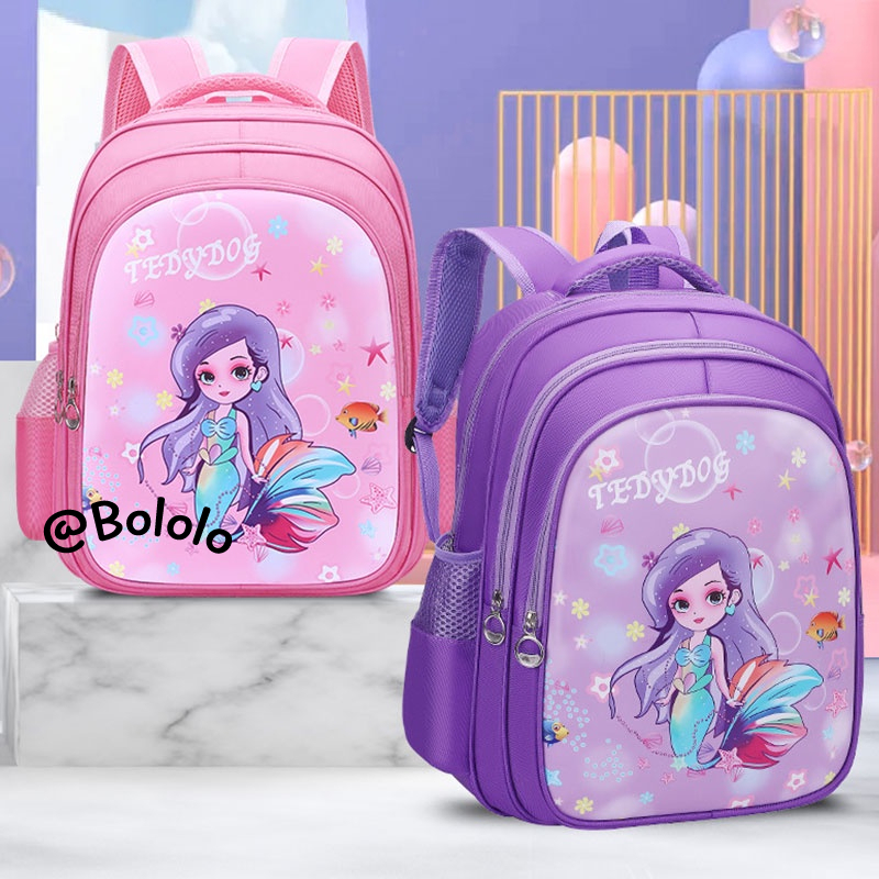 Bololo Ba Lô Đi Học Chống Thấm Nước Họa Tiết Hoạt Hình Xinh Xắn Dành Cho Bé