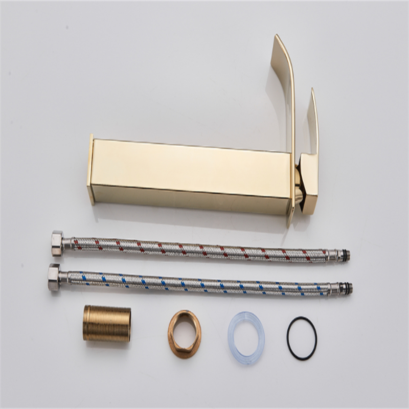 Vòi Nước Nóng Lạnh Bằng Đồng Thau Màu Vàng Sang Trọng Cho Nhà Bếp / Phòng Tắm