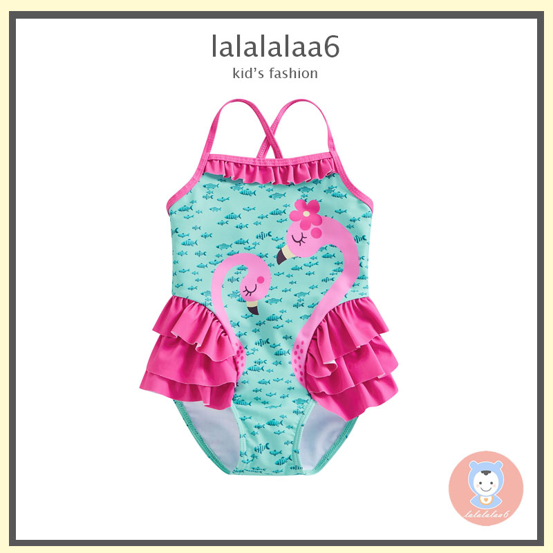 Bộ Đồ Bơi Liền Thân Sát Nách In Họa Tiết Chim Hồng Hạc / Cá Tính Thời Trang Mùa Hè Cho Bé