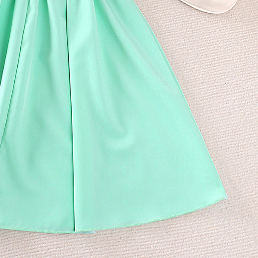 Đầm Trễ Vai Nhún Bèo Màu Xanh Bạc Hà Thời Trang Mùa Hè Xinh Xắn Cho Bé Gái 9-12 Tuổi