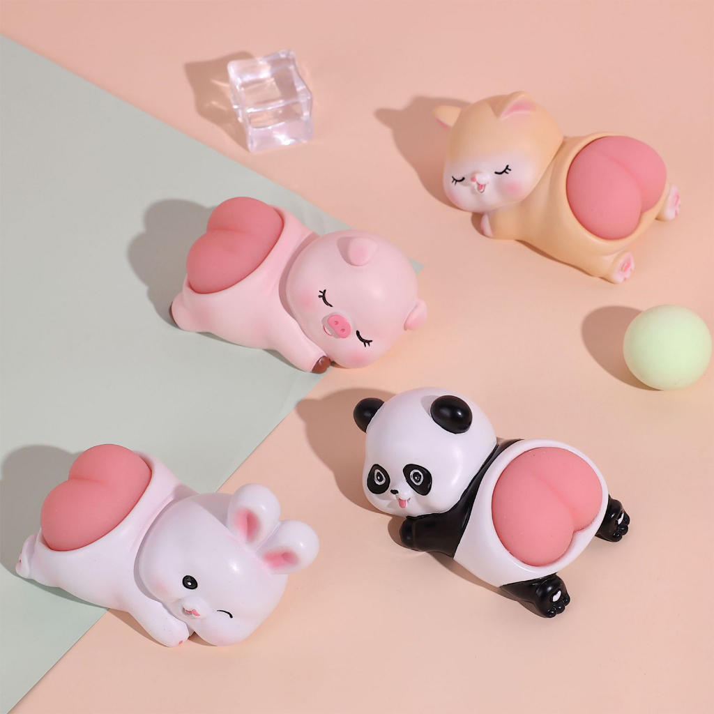 Mô hình mông Silicon Gấu Thỏ Chó Heo Ráp đồ chơi bóp mềm dẻo xả stress, giảm căng thẳng - Dễ Thương Để Bàn Trang Trí Ô Tô Văn Phòng - LUCKYBABY