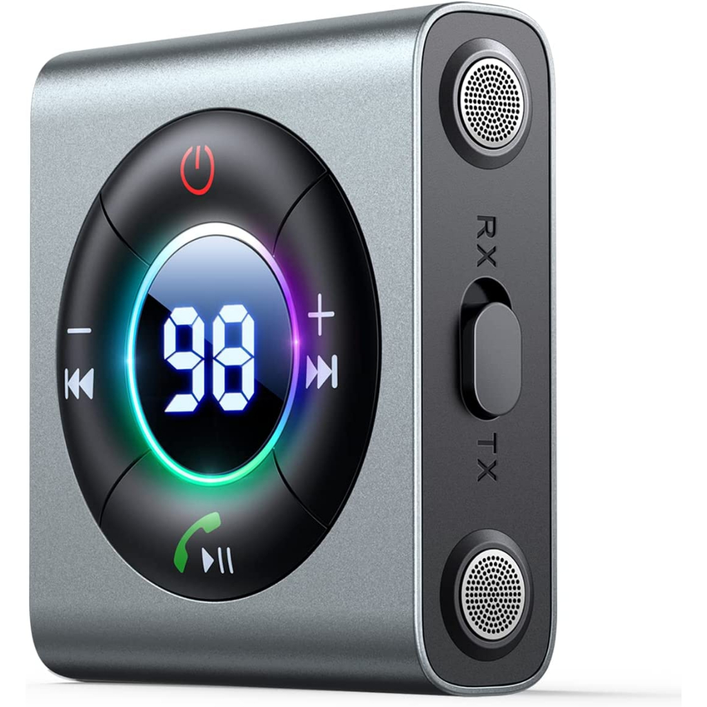 Bộ Thu Phát Bluetooth 5.3 2 Trong 1 [Màn Hình LED Và Mic Kép Tăng Cường Âm Thanh Không Dây Cho Xe Hơi / TV / Âm Thanh Stereo / Loa AUX