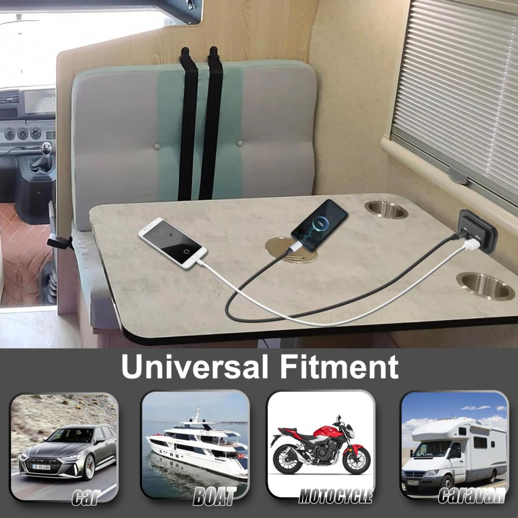 Ổ Cắm Sạc Hai Cổng USB 12V / 24V 3.1A Cho Xe Hơi Xe Máy Xe Tải Xe Hơi Tàu Thuyền ATV RV | BigBuy360 - bigbuy360.vn