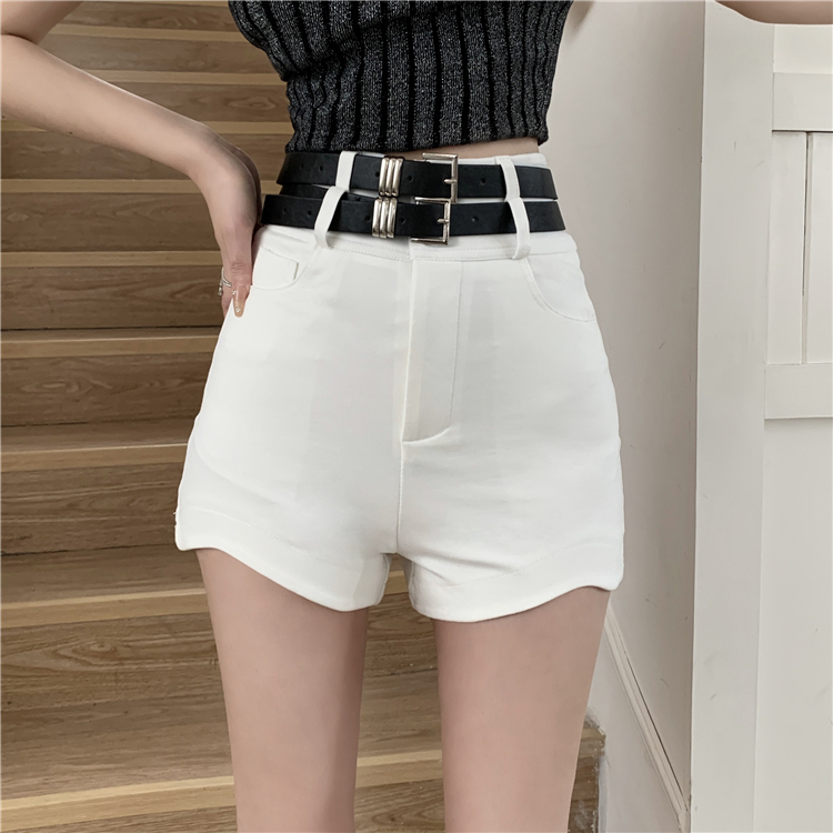 QADCOL Quần Short Lưng Cao Màu Đen Thời Trang Mùa Hè Cho Nữ