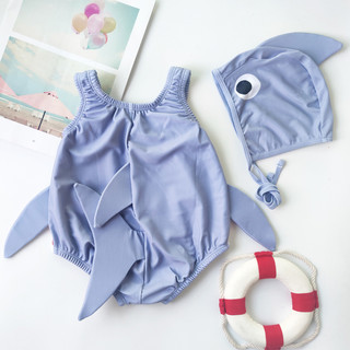 Lla-2pcs Tập Đi Bé Gái Bé Trai Đồ Bơi Cá Mập Trang Phục Đồ Bơi Bikini Bộ Đi Biển