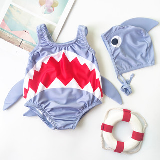 Lla-2pcs Tập Đi Bé Gái Bé Trai Đồ Bơi Cá Mập Trang Phục Đồ Bơi Bikini Bộ Đi Biển