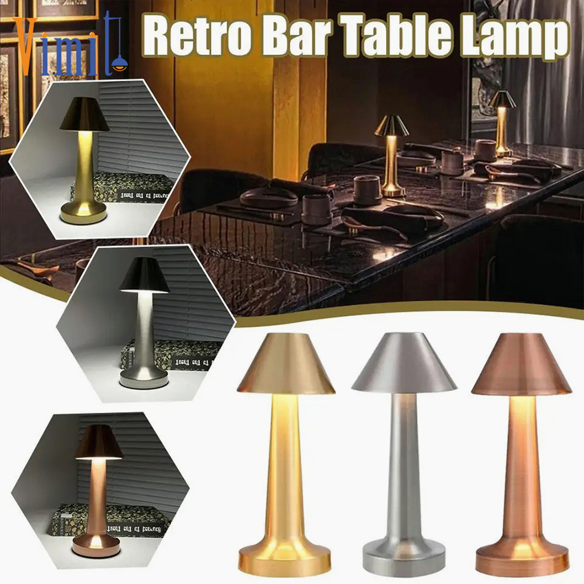 【Miễn phí vận chuyển】Vimite Đèn LED Để Bàn Ánh Sáng Ban Đêm Cảm Ứng Trang Trí Nhà / Văn Phòng / Quán Bar Phong Cách Retro