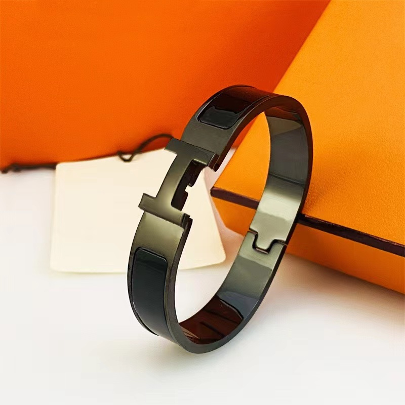 Bangles Herms bangles Màu Đen Cá Tính Cho Nam