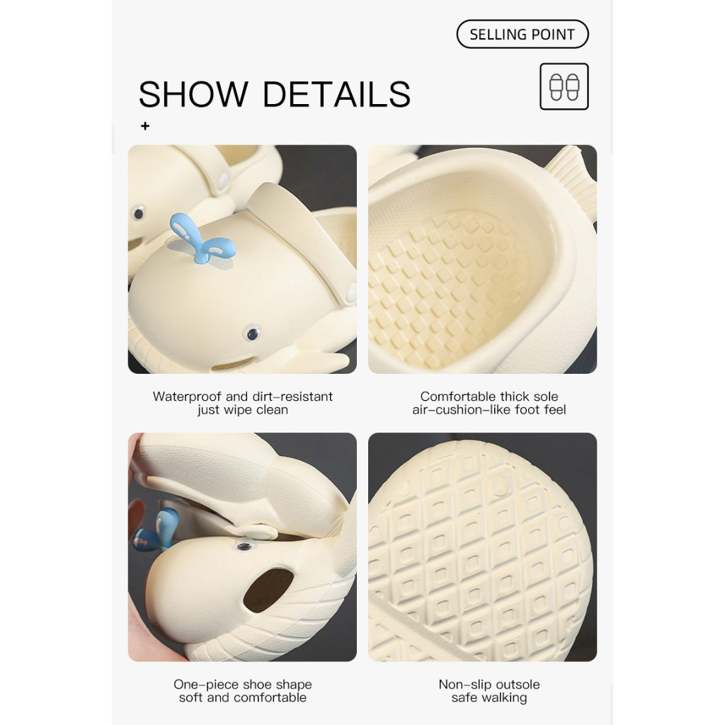 Dép Đế Dày Tăng Chiều Cao Chống Trượt Chống Bẩn In Hình Cá Voi Hoạt Hình Dễ Thương Thời Trang Mùa Hè Cho Nữ-HUANQIU