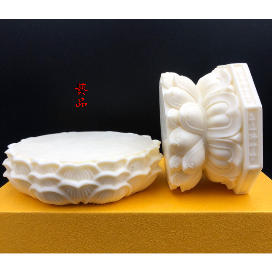 Tượng Phật Ngồi Đài Sen / Hoa Sen Bằng Gỗ Ngà Thủ Công Để Bàn Trang Trí