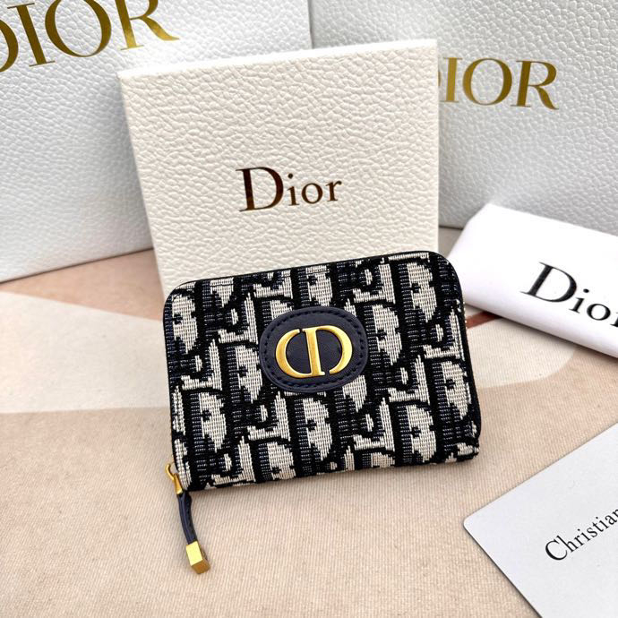 Ví Dior 100% Chính Hãng Phối Khóa Kéo Xinh Xắn Dành Cho Nữ