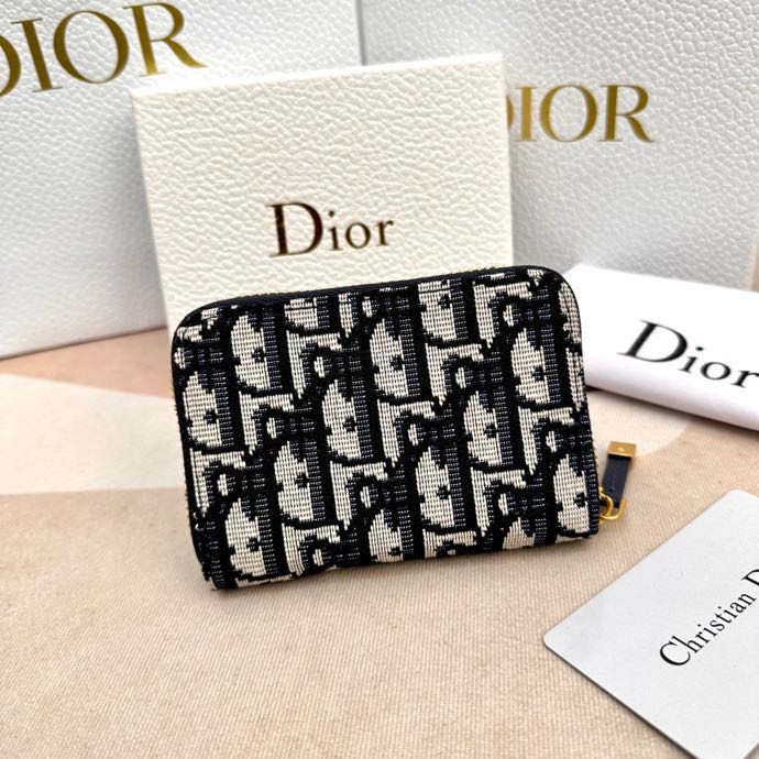Ví Dior 100% Chính Hãng Phối Khóa Kéo Xinh Xắn Dành Cho Nữ