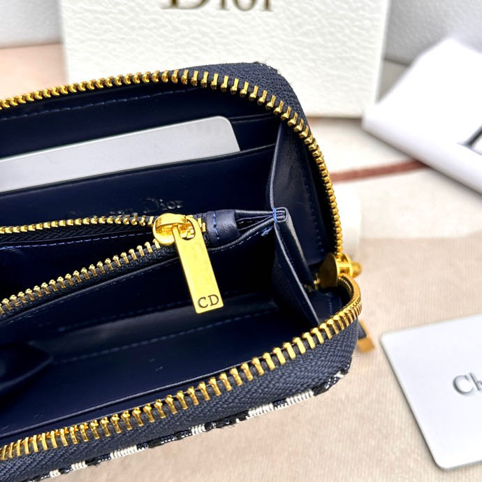 Ví Dior 100% Chính Hãng Phối Khóa Kéo Xinh Xắn Dành Cho Nữ