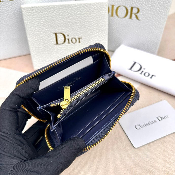 Ví Dior 100% Chính Hãng Phối Khóa Kéo Xinh Xắn Dành Cho Nữ
