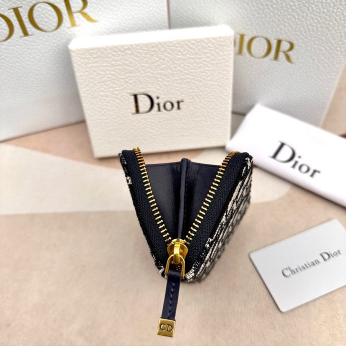 Ví Dior 100% Chính Hãng Phối Khóa Kéo Xinh Xắn Dành Cho Nữ