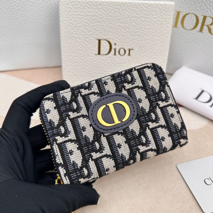Ví Dior 100% Chính Hãng Phối Khóa Kéo Xinh Xắn Dành Cho Nữ