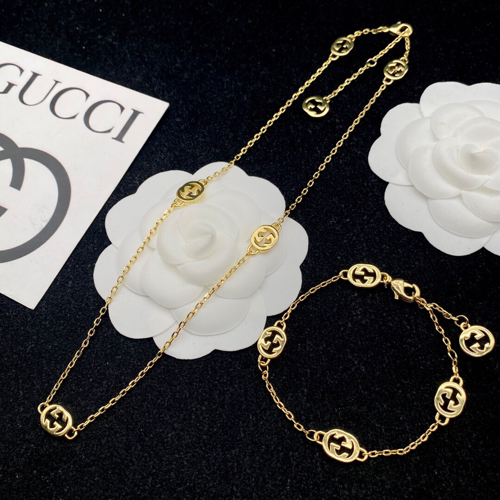 Vòng cổ / Vòng Đeo Tay Bằng Đồng Mạ Vàng 18K Có Chữ G Thời Trang Thanh Lịch