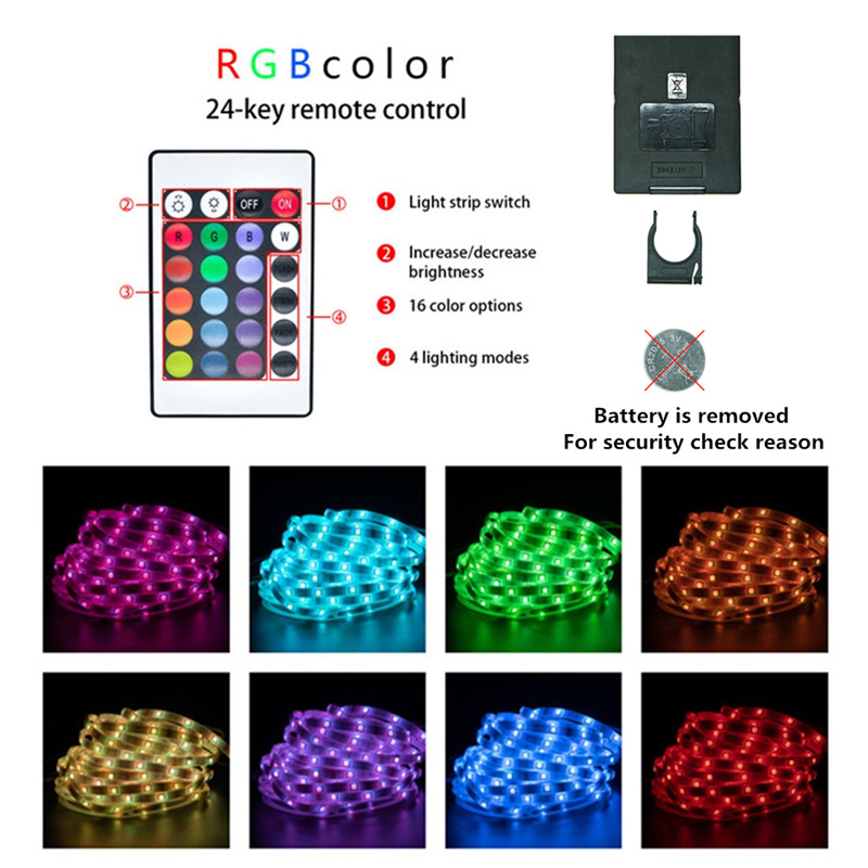 Dây Đèn LED RGB Dài 20m 24 Nút SMD 5050 RGB 5m 10m 15m 20m Dc5V Cổng USB