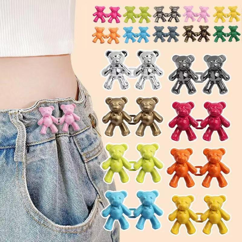 Một Cặp Ghim Cài Thắt Lưng Hẹp Eo Hình Gấu Dễ Thương