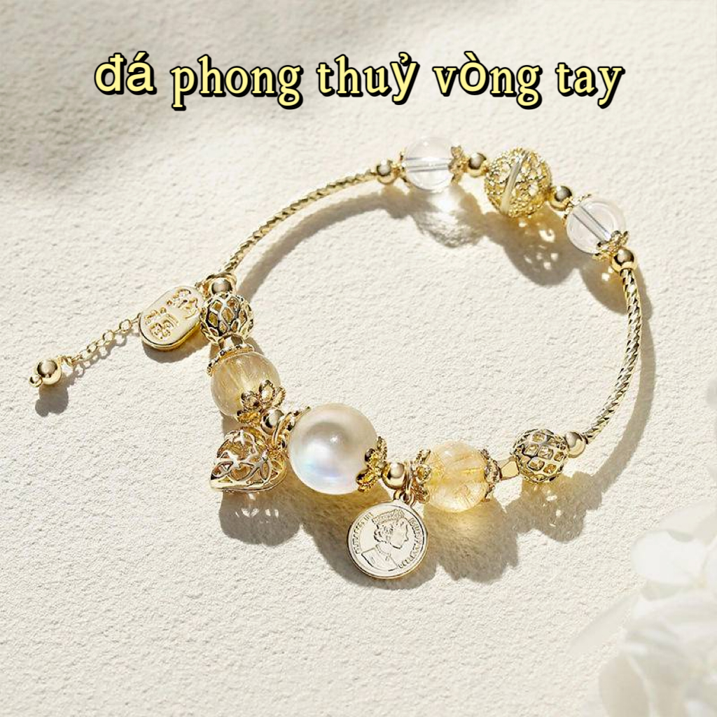 Vòng Tay Đá Mặt Trăng Tự Nhiên Pha Lê Trắng Tự Nhiên Lãng Mạn Cao Cấp Cho Nữ
